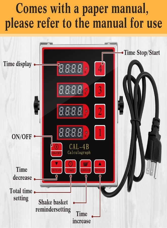 Relaxweex 1 Pack 4-Channel Digital Kitchen Timer, Commercial Cooking Timer with Loud Alarm, Large LCD Display, for Restaurants, Baking, Labs, Multiple Independent Countdown Timers - Image 3